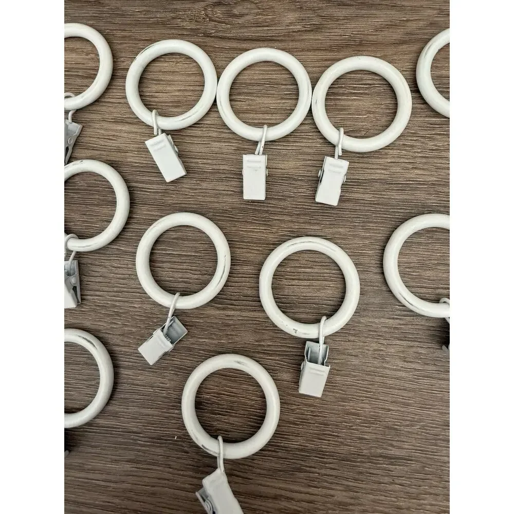 Restoration Hardware Baby & Child Clip Rings Distressed White Set 14 Small 3/4